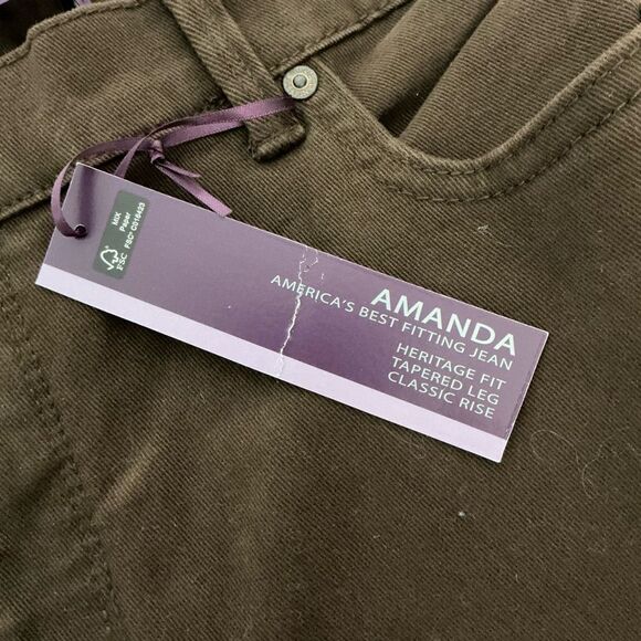 GLORIA VANDERBILT brown Amanda tapered leg, classic rise  NWT size 14 - Picture 5 of 9